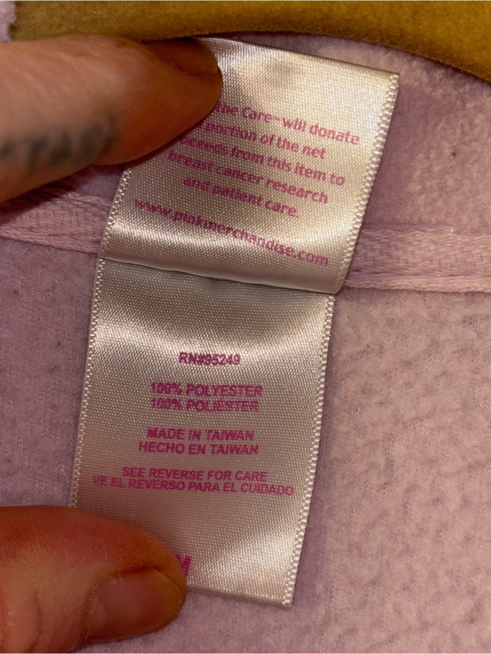 Share The Care Pink Fleece Jacket - Picture 3 of 4